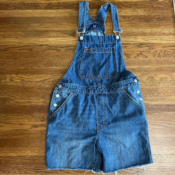 GAP Pants - Gap womens shortalls S medium blue distressed grunge